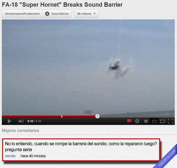Comentarios de youtube: Barrera sonido