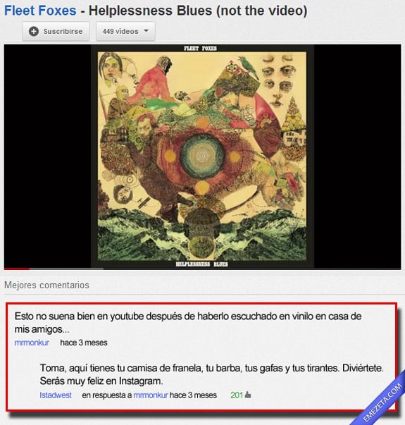 Comentarios de youtube: Youtube hipsters