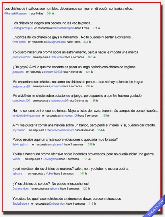 Comentarios de Youtube: Chistes puns