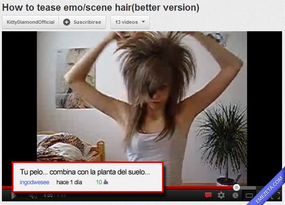 Comentarios de Youtube: Emo planta