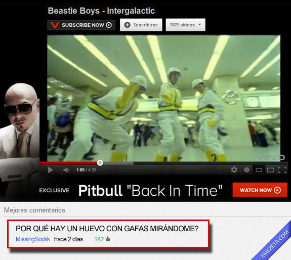 Comentarios de Youtube: Huevo con gafas