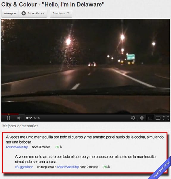 Comentarios de Youtube: Mantequilla babosa