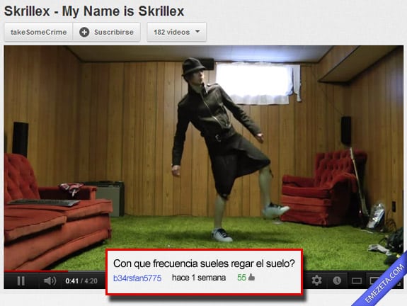 Comentarios de Youtube: Regar suelo