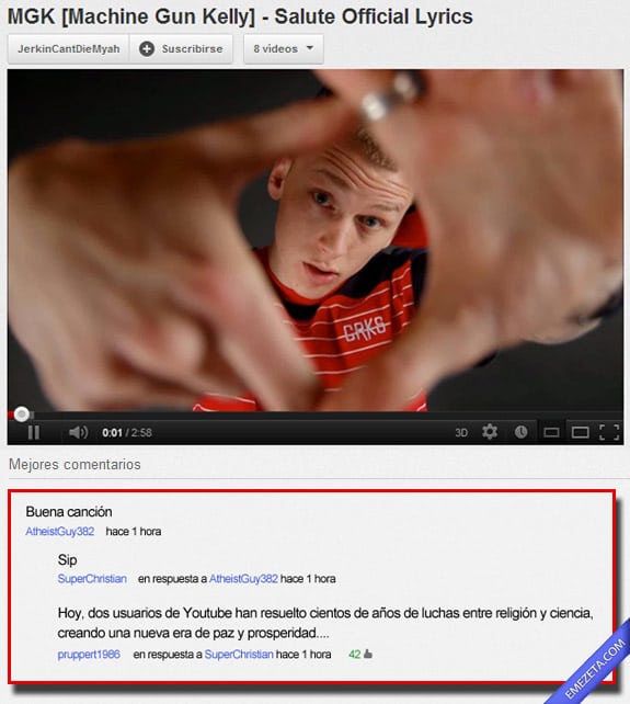 Comentarios de Youtube: Religion ciencia