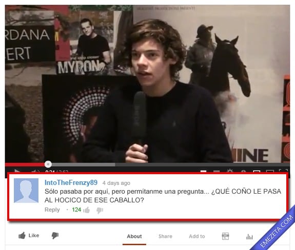 Comentarios de Youtube: Hocico caballo