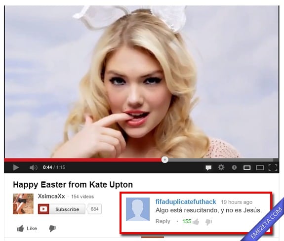 Comentarios de Youtube: Kate upton jesus