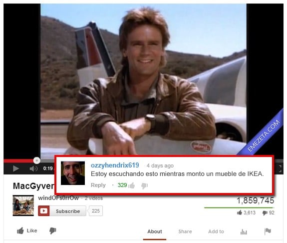 Comentarios de Youtube: Macgyver