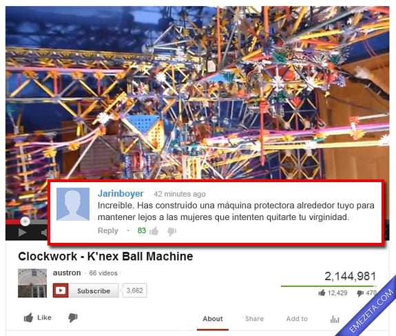 Comentarios de Youtube: Maquina protectora