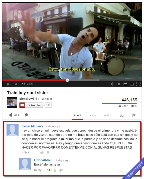 Comentarios de Youtube: Me gusta un chico