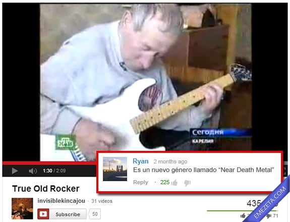 Comentarios de Youtube: Near death metal