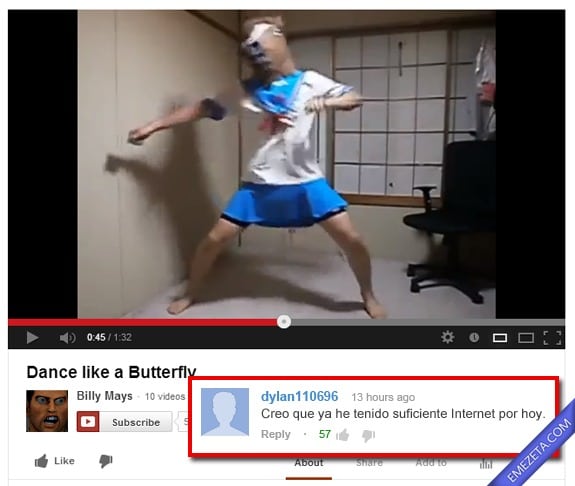 Comentarios de Youtube: Suficiente internet