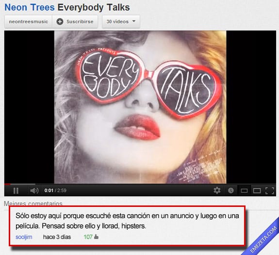 Los mejores comentarios de youtube: Llorad hipsters