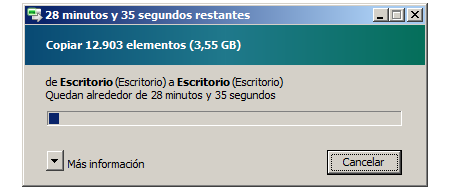 ventana copiando windows vista