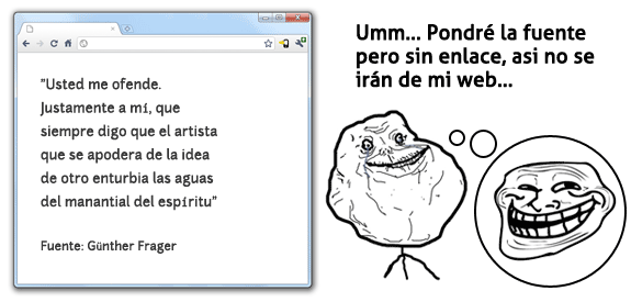 Evitar omitar el enlace al trabajo original.
