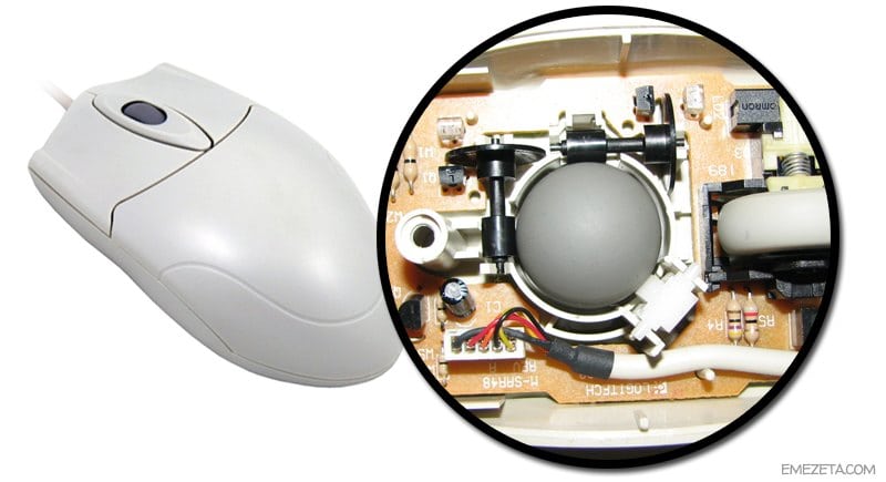 Ratón (mouse) con bola o bolita