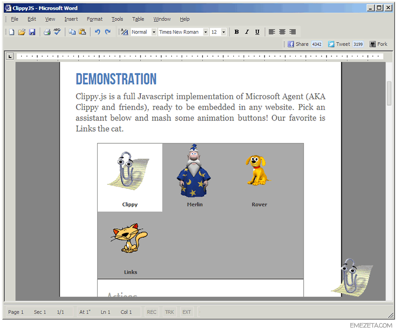 ClippyJS, Clippy en tu página web