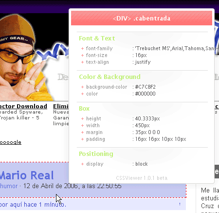 css viewer firefox