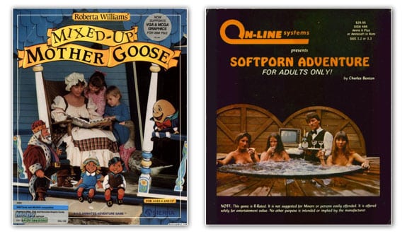 Portadas de los juegos Mother Goose y Softporn Adventure