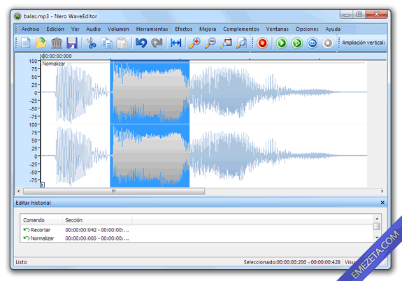 Editores de sonido gratis: Nero WAVE Editor