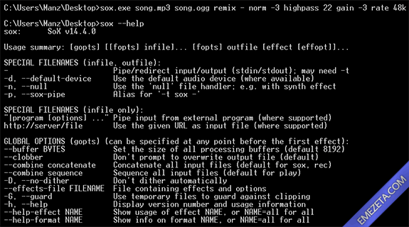Editores de sonido gratis: SOX