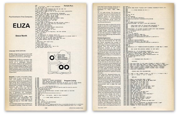 Adaptación de Eliza en Basic, de Steve North