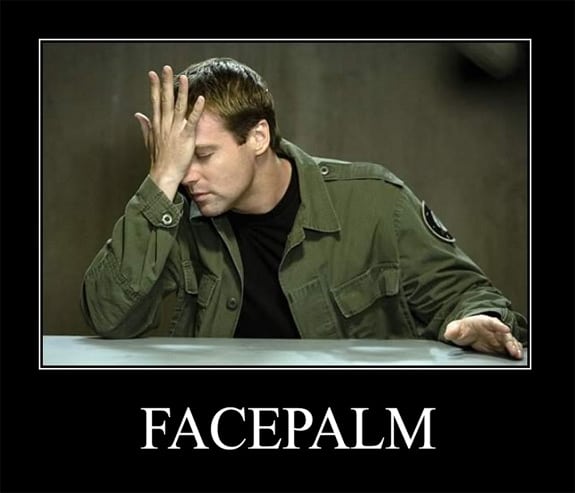 Daniel Jackson (Stargate SG-1) Facepalm