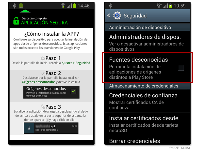 Publicidad engañosa: Apk desconocidas