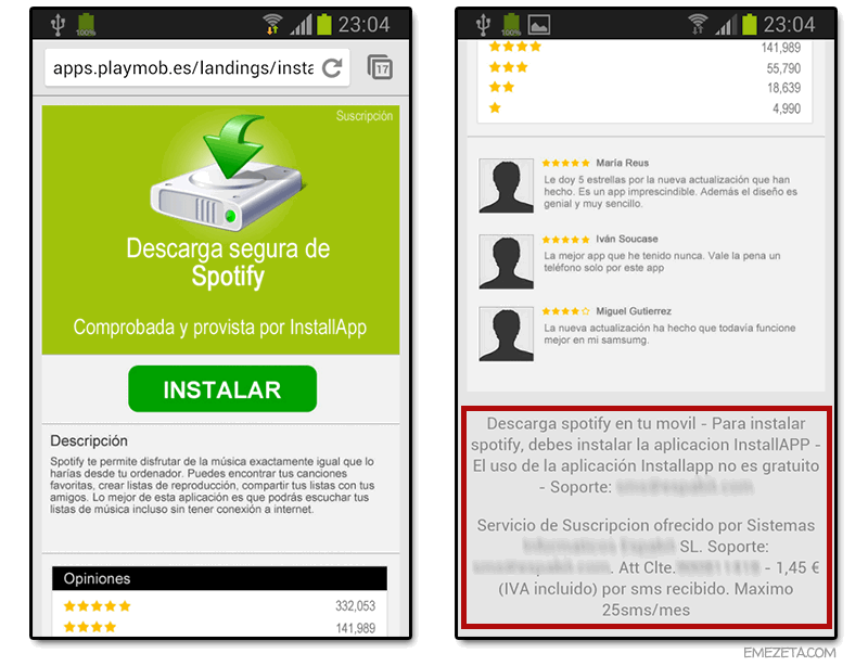 Publicidad engañosa: Clones o instaladores falsos