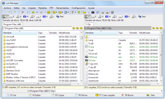 Alternativas al Explorer (Explorador de Windows): Just manager