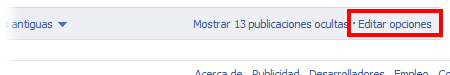 facebook editar opciones