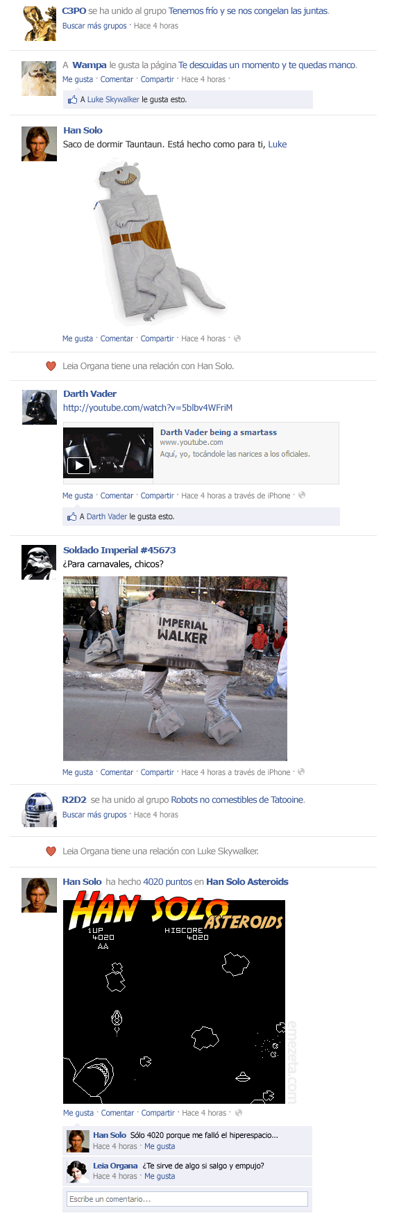El Facebook de Star Wars: Episodio V (1)