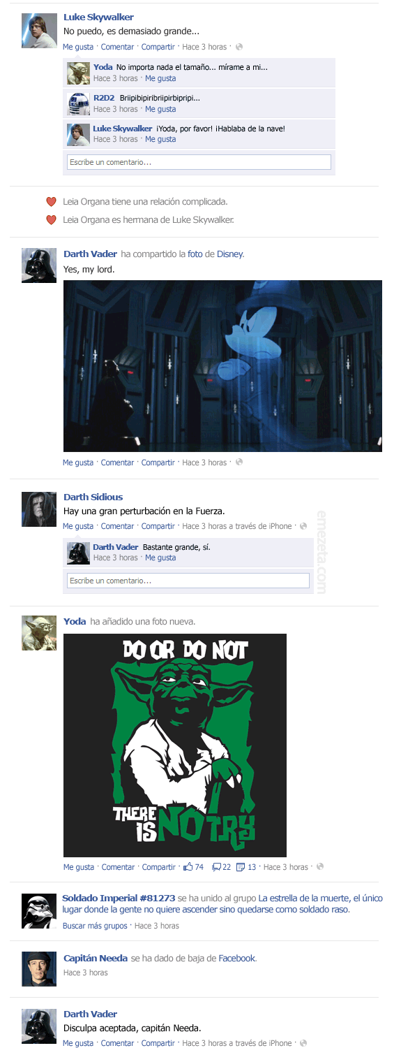 El Facebook de Star Wars: Episodio V (2)