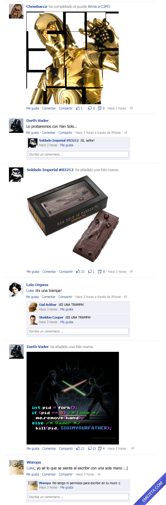 El Facebook de Star Wars: Episodio V (3)