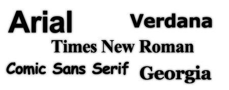 familias arial verdana tahoma comic sans serif fuentes tipografias