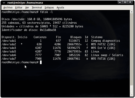 fdisk linux ext2 fat32