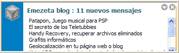 feedreader canales popup ventana