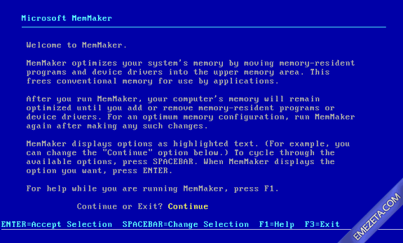 Formatos antiguos: Instalación de Memmaker en MSDOS