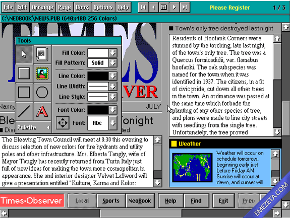 Formatos antiguos: Neobook para MSDOS, creador de publicaciones