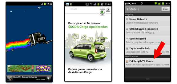 Publicidad: Tipos de anuncios (texto, gráficos, expansibles y airpush)