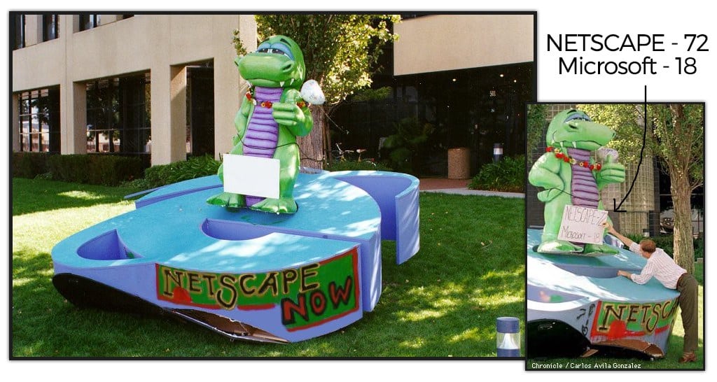 Netscape 72, Microsoft 18