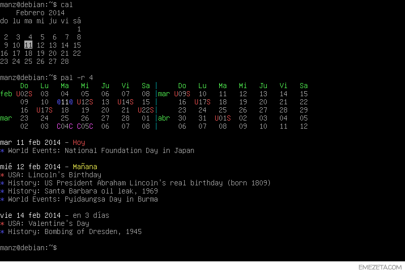 Pal: calendario mejorado de GNU/Linux