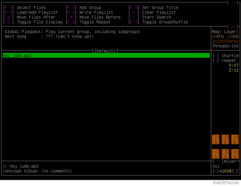 Mp3blaster: Reproductor de música para terminal de Linux