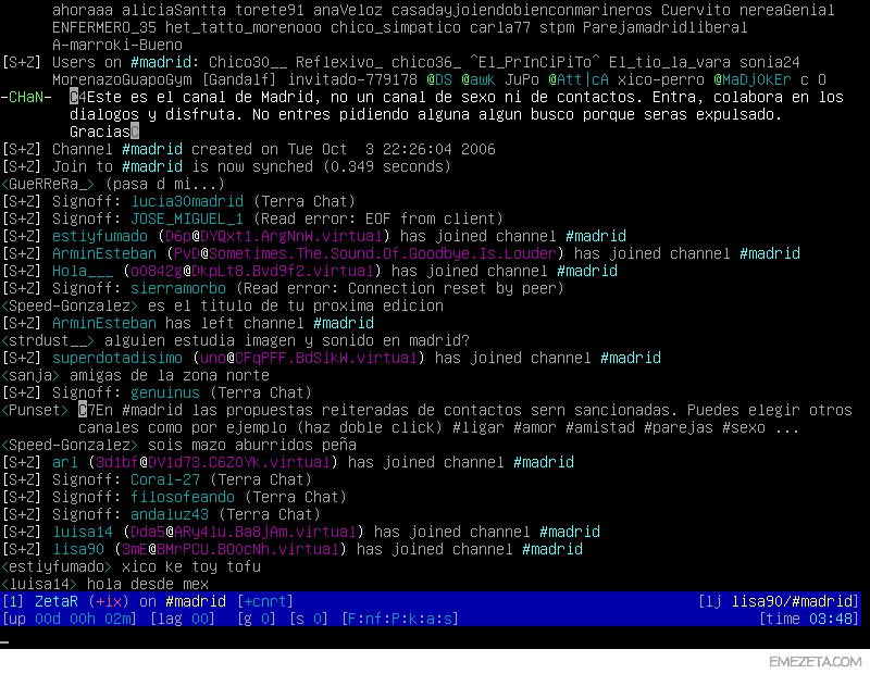 ScrollZ: Cliente de IRC basado en terminal para Linux