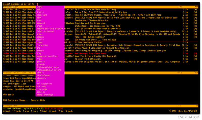 Vmail: Cliente de correo Gmail para terminal de Linux