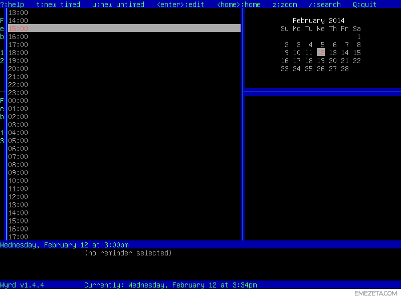 Wyrd: Gestor de recordatorios en terminal de texto que utiliza Remind