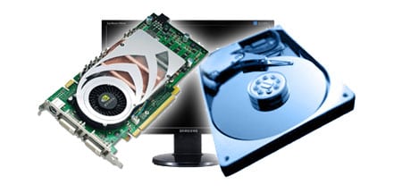 hardware disco duro tarjeta grafica monitor tft