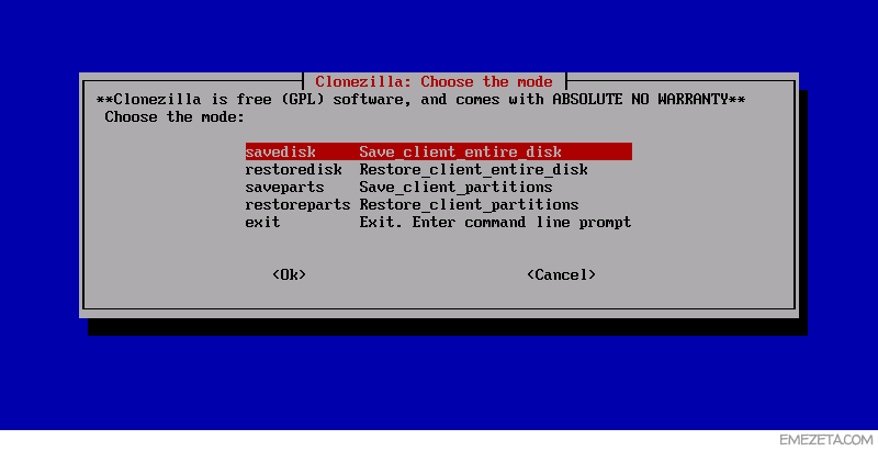 Herramientas para administradores de sistemas: Clonezilla