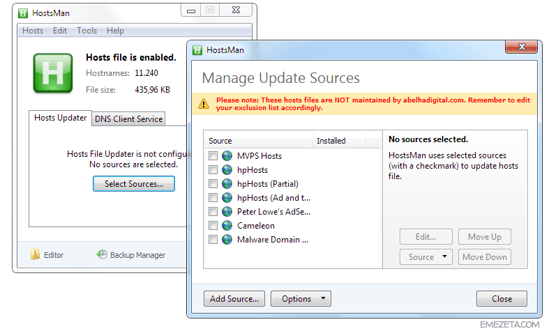 Herramientas para administradores de sistemas: Hostsman (archivo hosts de Windows)