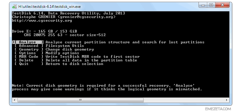 Herramientas para administradores de sistemas: Testdisk