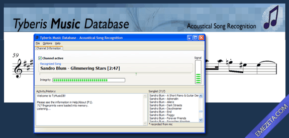 Identificar canciones: Tyberis music database